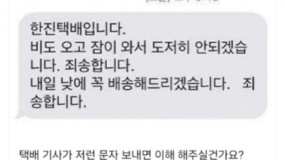 논란 중인 택배 기사의 문자.jpg