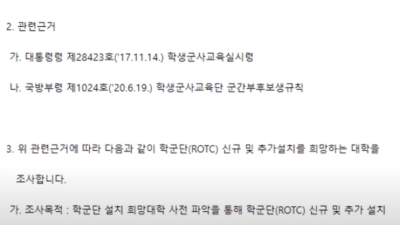 군인이 없어서 학군단을 늘린다는 국방부