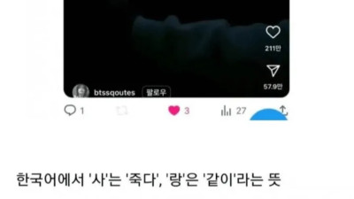 사랑해, 를 해석한 어느 외국인 인스타