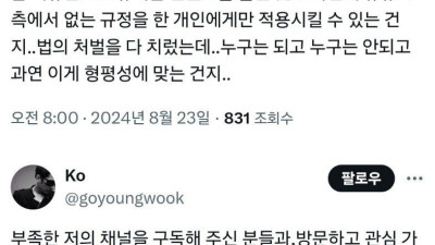 유튜브 채널삭제 당한 고영욱 입장글