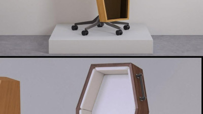 서양 관을 모티브로 해서 만든 사무실 의자