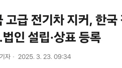 한국 시장에 진출한다는 중국 전기차 브랜드