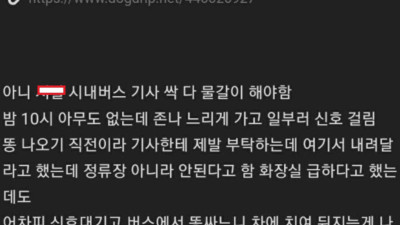 시내버스에서 급똥 마려워서 창문으로 탈출한 익붕이